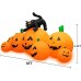 HBlife 8 FT Halloween Inflatables Outdoor Decorations Pumpkin, Animated Witch's Cat Blow Up Pumpkin with Build-in LEDs, Inflatable Decoration for Front Yard, Porch, Lawn and Halloween Party