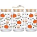 Coolife Halloween Pumpkin Ghost Skull Cups - 16 oz Pumpkins Fall Cup Mug, Tumbler Glass Cups w/Lids Straws, Spooky Cups for Iced Coffee, Goth Spooky Gifts for Her, Halloween Gifts for Women Teen