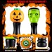 Halloween Bubble Wand Toys Gifts for Kids, Light Up Pumpkin and Science Freak Blower Wand with Thrilling LED & Bubble Fluid, Bubble Blower Machine for Toddlers Boys & Girls 3 4 5 6 7 8+ Years - 2 PCS