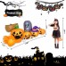 Garma 6.2 FT Halloween Inflatable Pumpkins Outdoor Decorations, Long Inflatable Blow Up Pumpkin with Build-in LEDs, Gravestone and Witch Hat for Halloween Party Indoor, Yard, Lawn, Garden Decorations