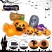 Garma 6.2 FT Halloween Inflatable Pumpkins Outdoor Decorations, Long Inflatable Blow Up Pumpkin with Build-in LEDs, Gravestone and Witch Hat for Halloween Party Indoor, Yard, Lawn, Garden Decorations