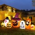 8.5Ft Halloween Inflatable Pumpkin Outdoor Decorations, Halloween Blowup Pumpkin with Ghost Tombstone & Built-in LED Lights for Outdoor Yard