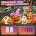 8.5Ft Halloween Inflatable Pumpkin Outdoor Decorations, Halloween Blowup Pumpkin with Ghost Tombstone & Built-in LED Lights for Outdoor Yard