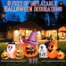 8.5Ft Halloween Inflatable Pumpkin Outdoor Decorations, Halloween Blowup Pumpkin with Ghost Tombstone & Built-in LED Lights for Outdoor Yard