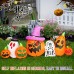 8.5Ft Halloween Inflatable Pumpkin Outdoor Decorations, Halloween Blowup Pumpkin with Ghost Tombstone & Built-in LED Lights for Outdoor Yard