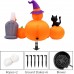 Oyydecor Halloween Inflatables Outdoor Decorations Scary Pumpkin with Witch Cat, Ghost & Tombstone, Blow Up Inflatable with Built-in LEDs for Outdoor Yard Garden Lawn Indoor Halloween Party Decor