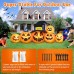 MICOCAH 8FT Halloween Inflatables Pumpkin with Cute Witch Hat Outdoor Decoration, Different Expression Pumpkins Halloween Blow Up Yard Decorations Built-in LED Lights for Lawn Garden Holiday Party