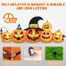 MICOCAH 8FT Halloween Inflatables Pumpkin with Cute Witch Hat Outdoor Decoration, Different Expression Pumpkins Halloween Blow Up Yard Decorations Built-in LED Lights for Lawn Garden Holiday Party