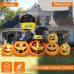 MICOCAH 8FT Halloween Inflatables Pumpkin with Cute Witch Hat Outdoor Decoration, Different Expression Pumpkins Halloween Blow Up Yard Decorations Built-in LED Lights for Lawn Garden Holiday Party