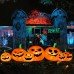 B&D 8FT Long Halloween Inflatables Pumpkin Outdoor Decorations, 7 Inflatable Pumpkins and Black Cat Combo Blow Up Halloween Decorations Built-in LEDs for Halloween Decor Holiday Party Yard Garden Lawn