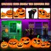 B&D 8FT Long Halloween Inflatables Pumpkin Outdoor Decorations, 7 Inflatable Pumpkins and Black Cat Combo Blow Up Halloween Decorations Built-in LEDs for Halloween Decor Holiday Party Yard Garden Lawn