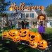 B&D 8FT Long Halloween Inflatables Pumpkin Outdoor Decorations, 7 Inflatable Pumpkins and Black Cat Combo Blow Up Halloween Decorations Built-in LEDs for Halloween Decor Holiday Party Yard Garden Lawn