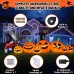 B&D 8FT Long Halloween Inflatables Pumpkin Outdoor Decorations, 7 Inflatable Pumpkins and Black Cat Combo Blow Up Halloween Decorations Built-in LEDs for Halloween Decor Holiday Party Yard Garden Lawn